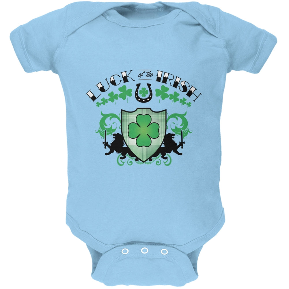 St. Patricks Day - Luck Of The Irish Light Blue Soft Baby One Piece Baby One Piece Old Glory 0-3M Blue 