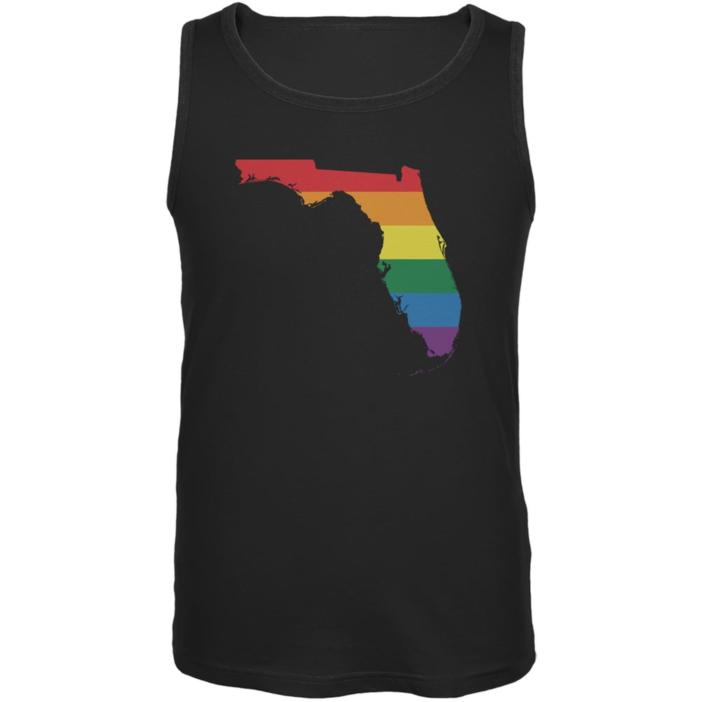 Florida LGBT Gay Pride Rainbow Black Adult Tank Top Men's Tank Tops Old Glory 2XL Black 