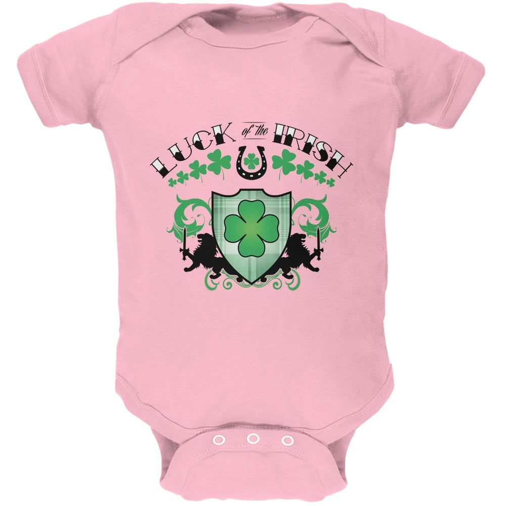 St. Patricks Day - Luck Of The Irish Light Pink Soft Baby One Piece Baby One Piece Old Glory 0-3M Pink 