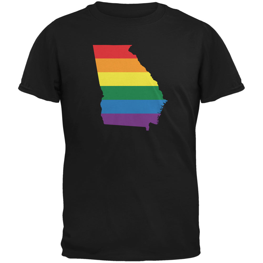 Georgia LGBT Gay Pride Rainbow Black Adult T-Shirt Men's T-Shirts LGBT 2XL Black 