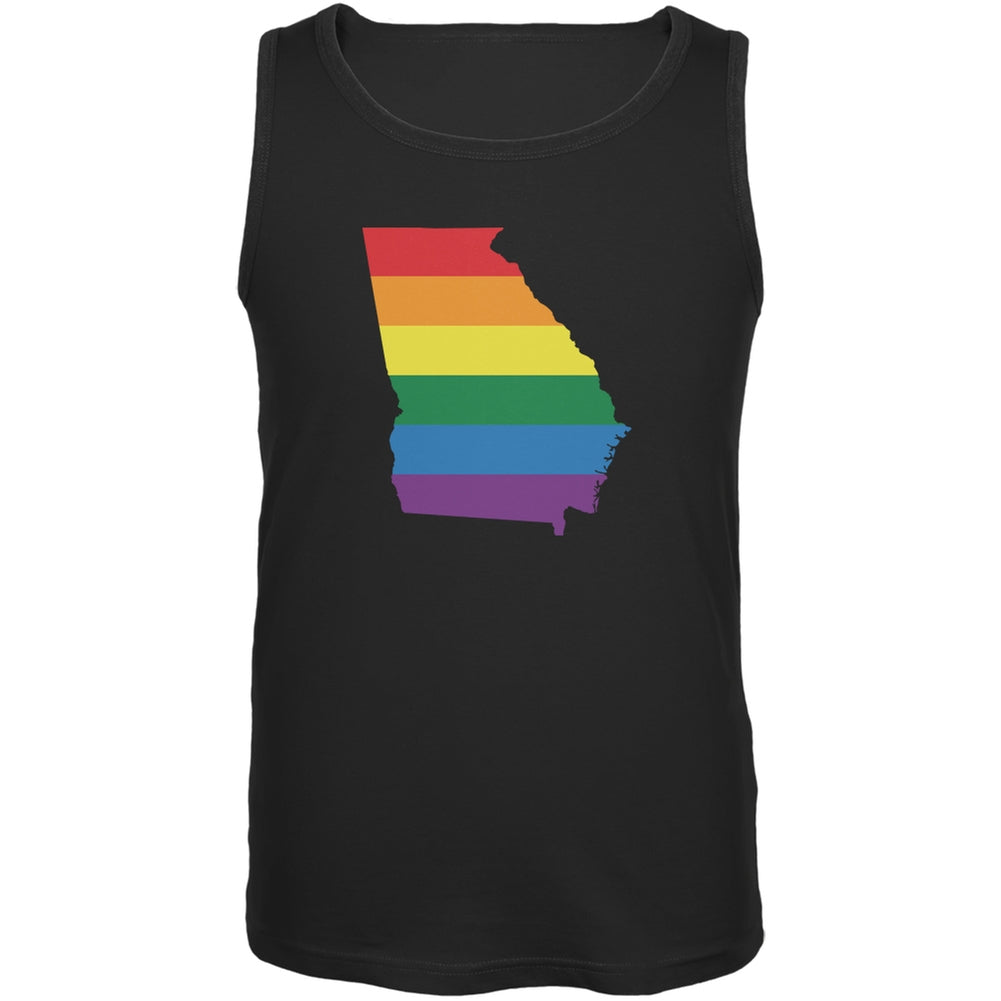 Georgia LGBT Gay Pride Rainbow Black Adult Tank Top Men's Tank Tops Old Glory 2XL Black 