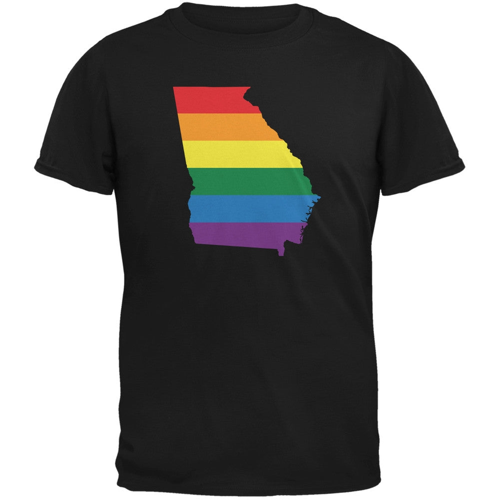 Georgia LGBT Gay Pride Rainbow Black Youth T-Shirt Youth T-Shirts Old Glory LG Black 