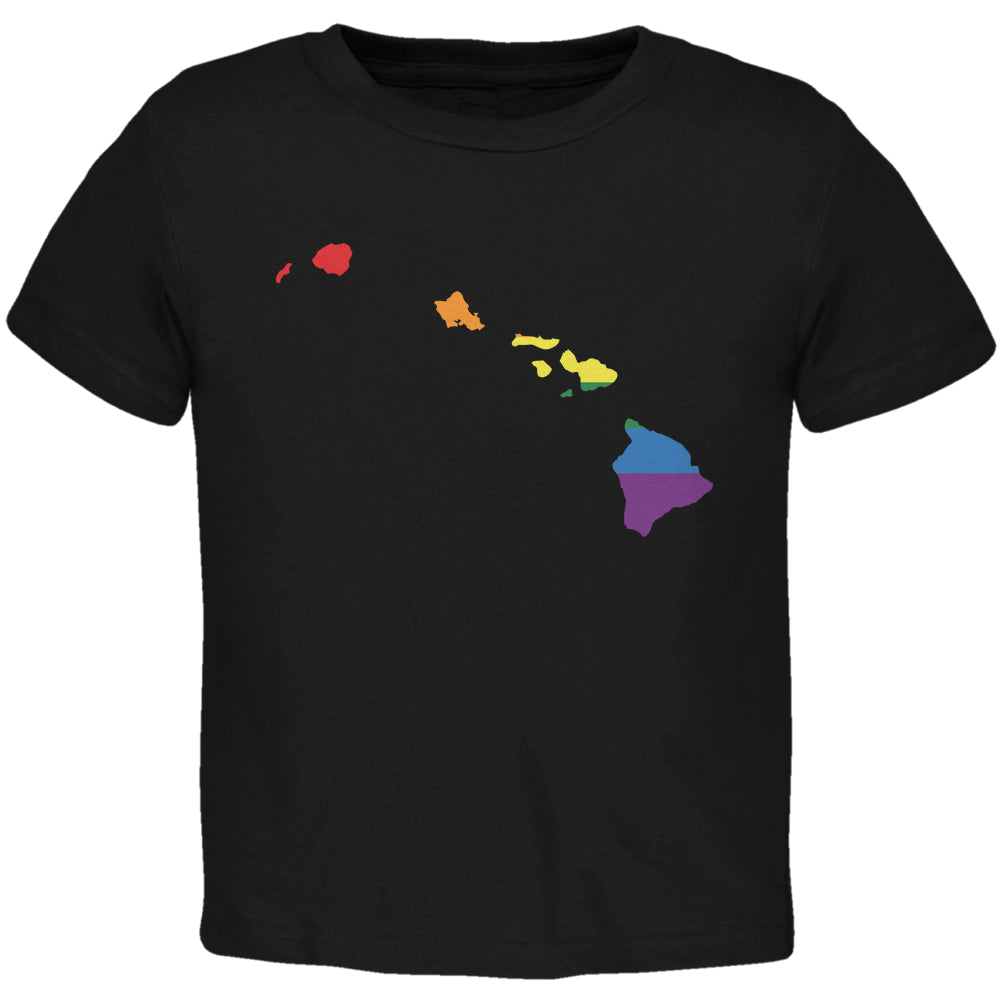 Hawaii LGBT Gay Pride Rainbow Black Toddler T-Shirt Toddler T-Shirts LGBT 2T Black 