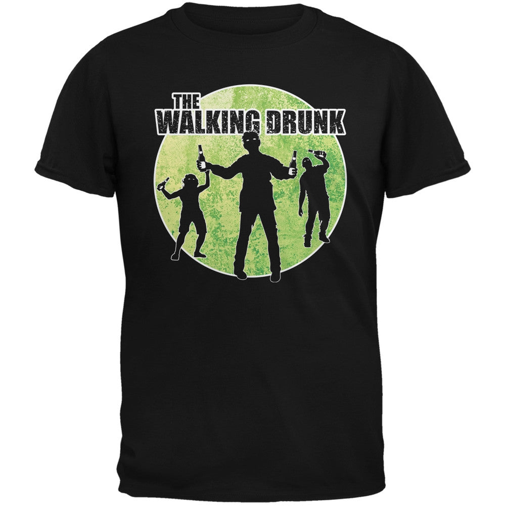 St. Patricks Day - The Walking Drunk Black Adult T-Shirt Men's T-Shirts Old Glory SM Black 