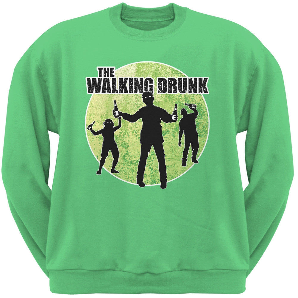 St. Patricks Day - The Walking Drunk Irish Green Adult Sweatshirt Men's Sweatshirts Old Glory 2XL Green 