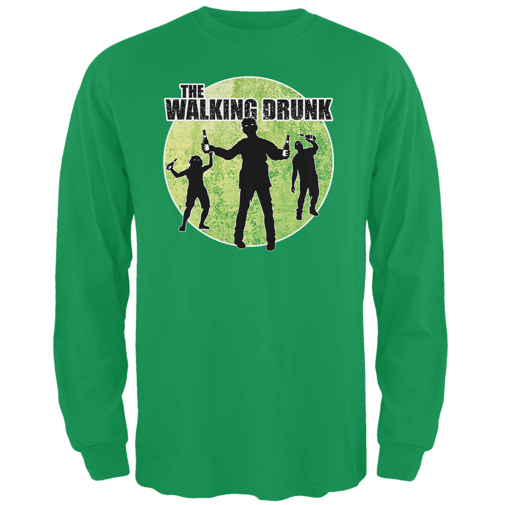 St. Patricks Day - The Walking Drunk Irish Adult Long Sleeve T-Shirt Men's Long Sleeves global 2XL Green 