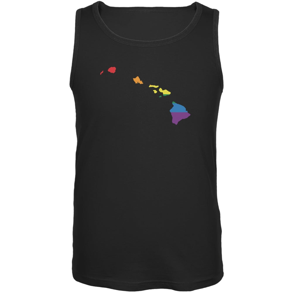 Hawaii LGBT Gay Pride Rainbow Black Adult Tank Top Men's Tank Tops Old Glory 2XL Black 