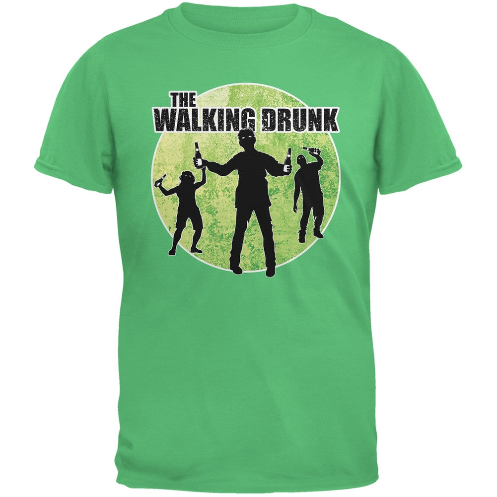 St. Patricks Day - The Walking Drunk Irish Green Adult T-Shirt Men's T-Shirts Old Glory 2XL Green 