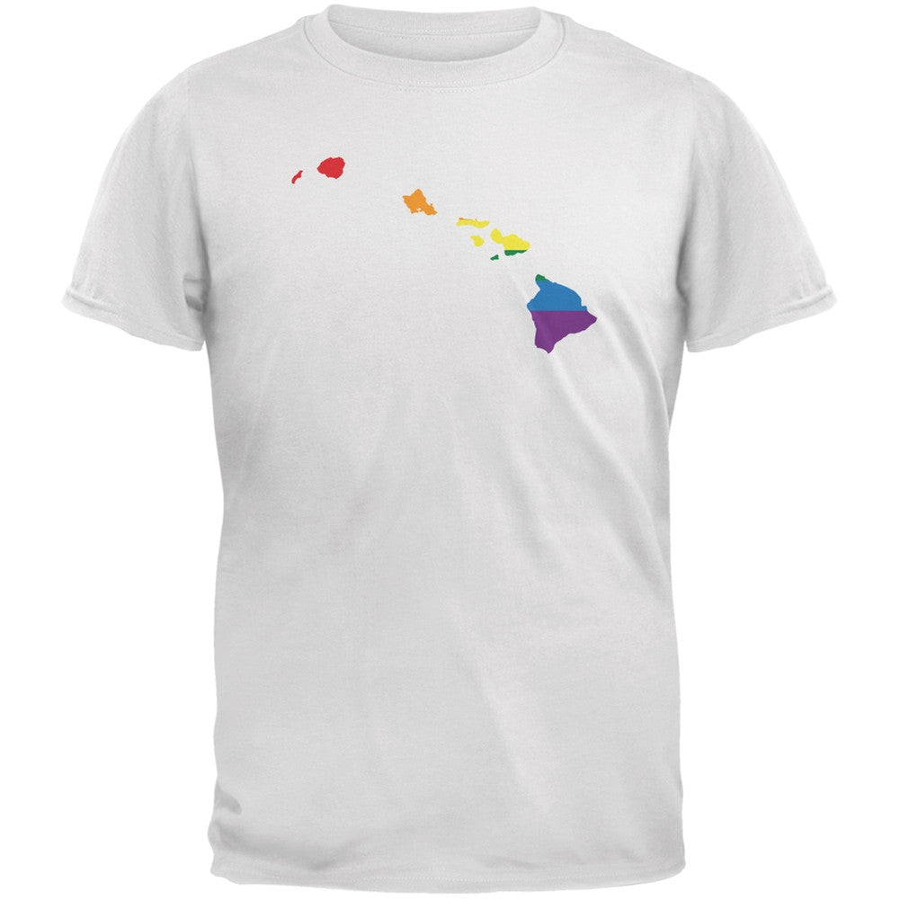 Hawaii LGBT Gay Pride Rainbow White Youth T-Shirt Youth T-Shirts Old Glory LG White 