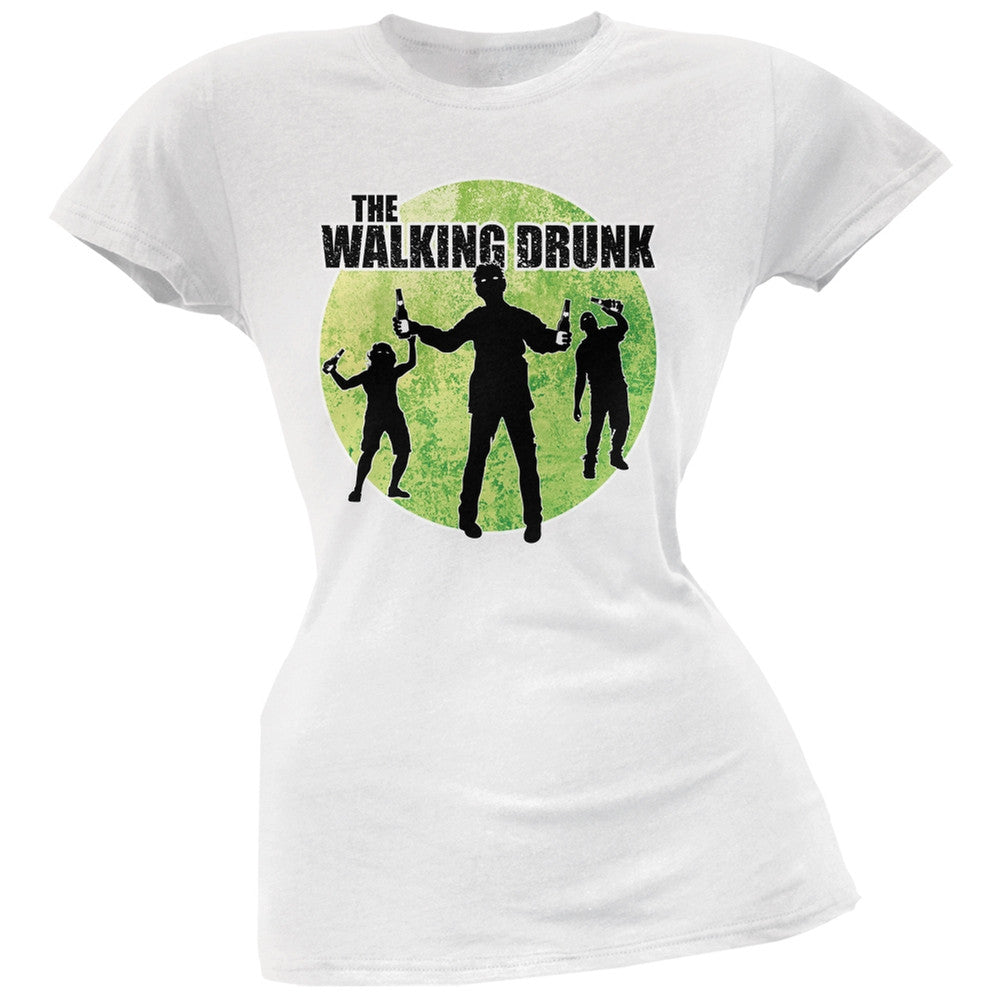 St. Patricks Day - The Walking Drunk White Soft Juniors T-Shirt Juniors T-Shirts Old Glory 2XL White 