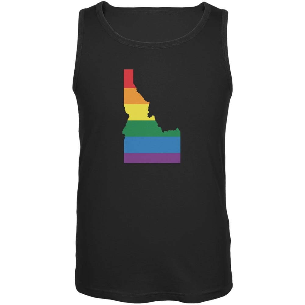 Idaho LGBT Gay Pride Rainbow Black Adult Tank Top Men's Tank Tops Old Glory 2XL Black 