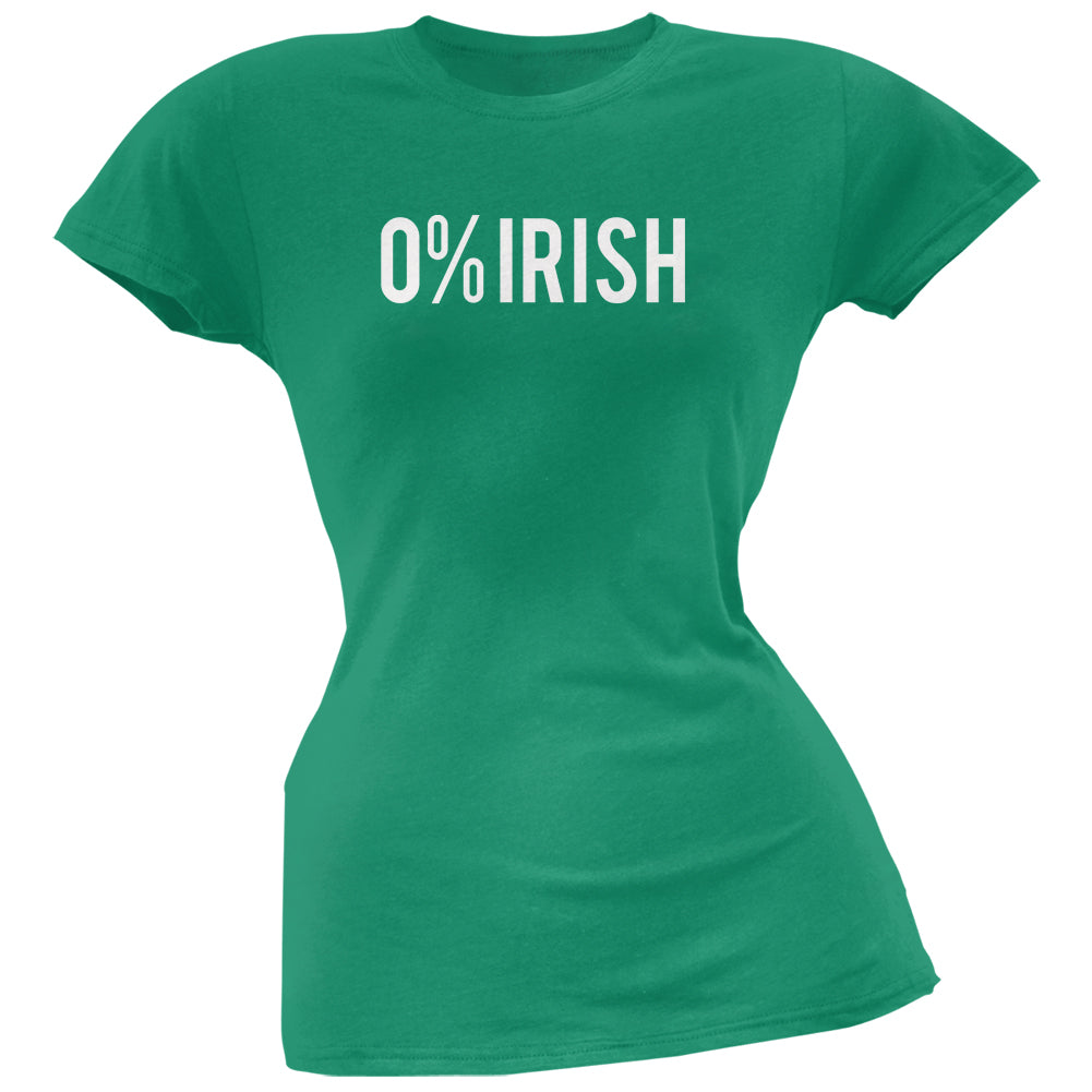 St. Patricks Day - 0% Irish 100% Drunk Kelly Green Juniors Soft T-Shirt Junior's T-Shirts global 2XL Green 