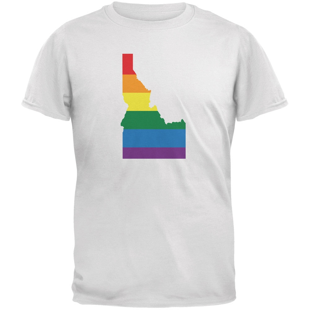 Idaho LGBT Gay Pride Rainbow White Youth T-Shirt Youth T-Shirts Old Glory LG White 