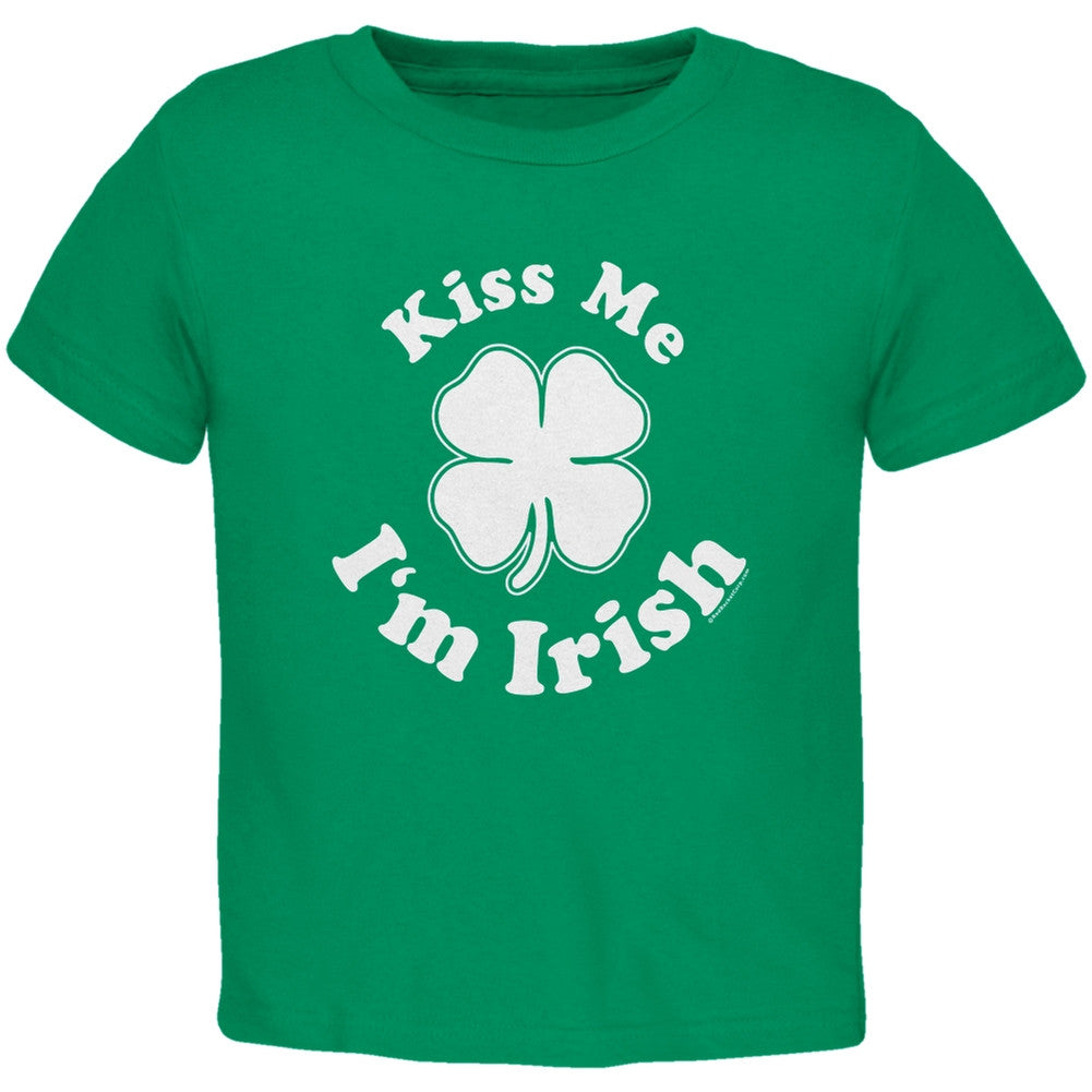 St. Patricks Day Kiss Me Im Irish Kelly Green Toddler T-Shirt Toddler T-Shirts Old Glory   