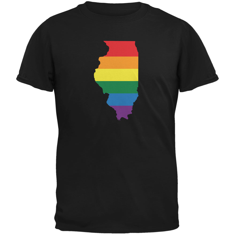 Illinois LGBT Gay Pride Rainbow Black Youth T-Shirt Youth T-Shirts LGBT YLG Black 