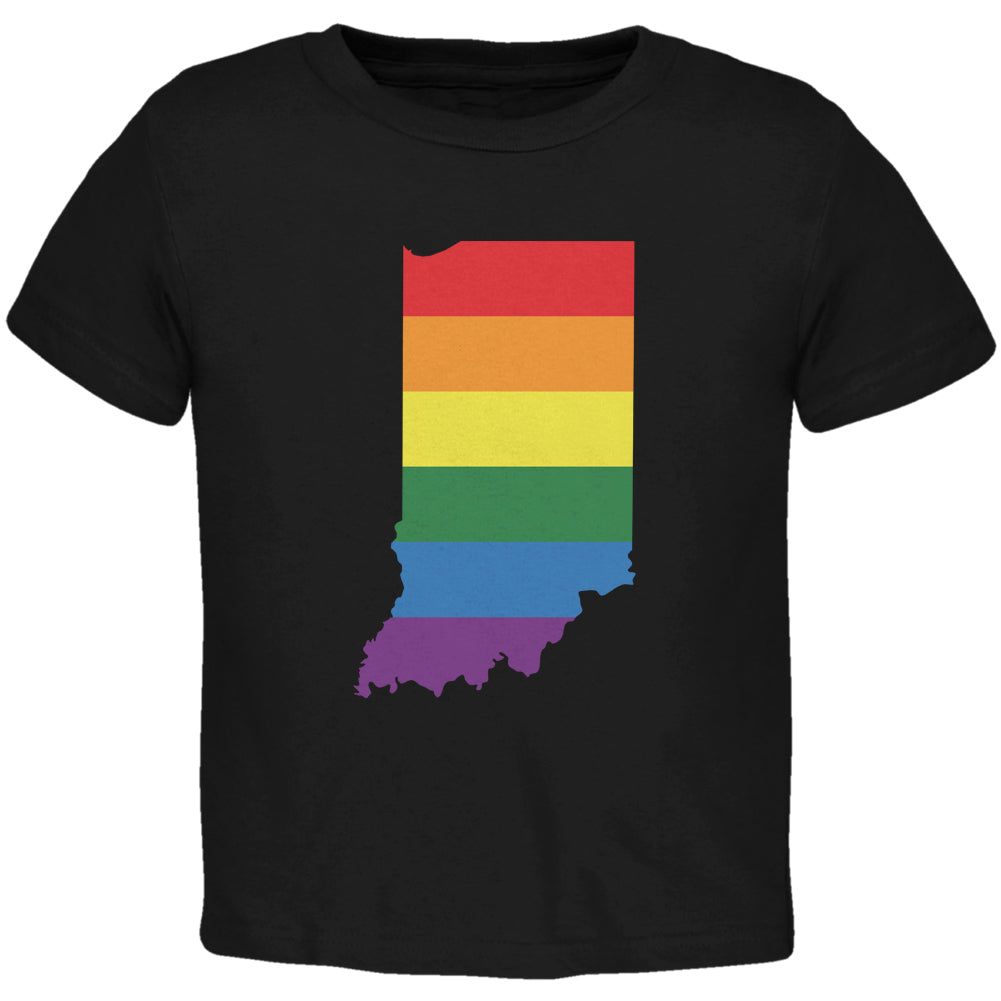 Indiana LGBT Gay Pride Rainbow Black Toddler T-Shirt Toddler T-Shirts LGBT 2T Black 