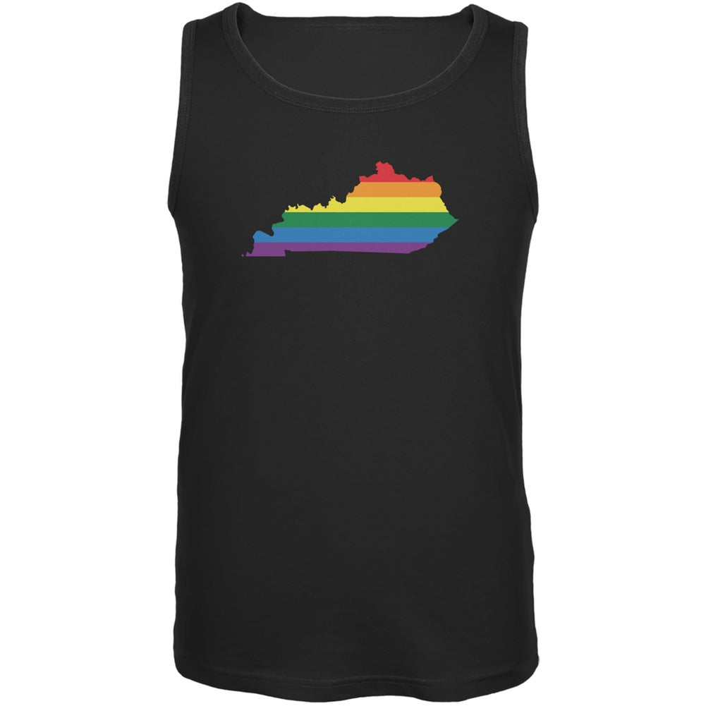 Kentucky LGBT Gay Pride Rainbow Black Adult Tank Top Men's Tank Tops Old Glory 2XL Black 