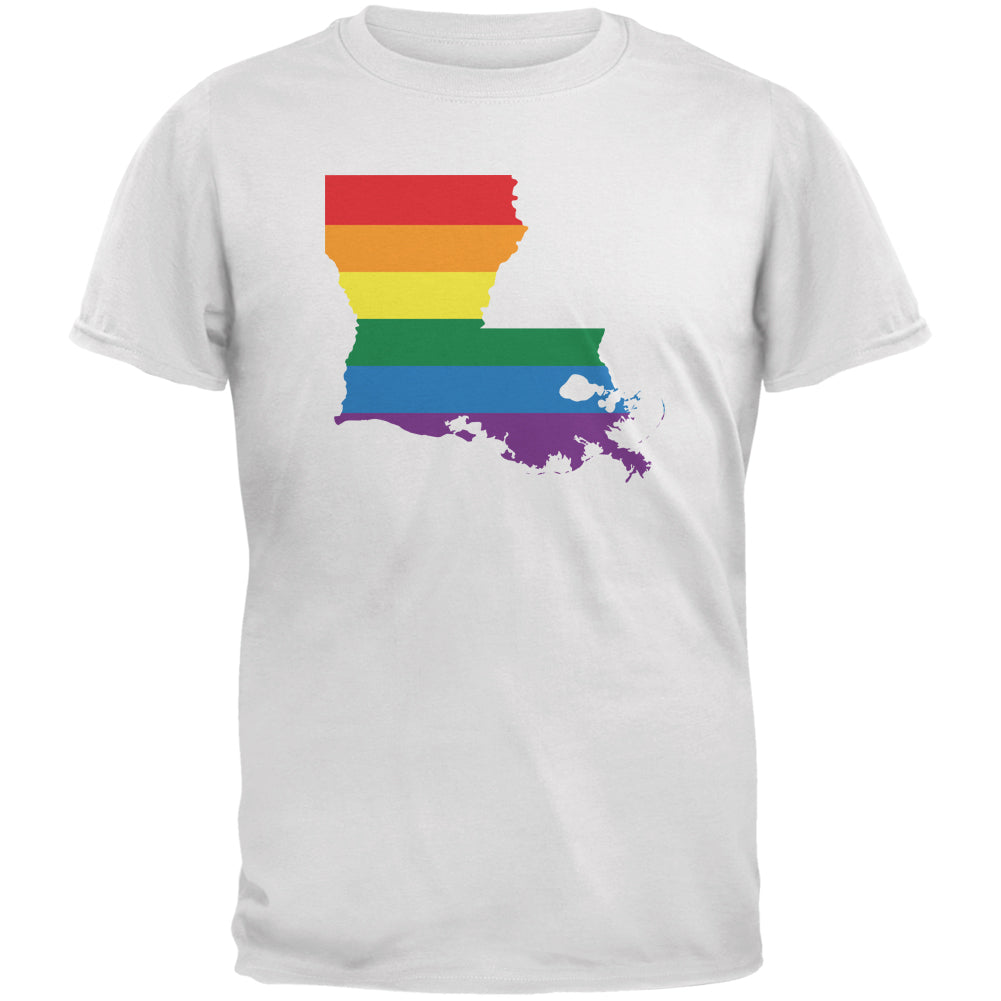 Louisiana LGBT Gay Pride Rainbow White Youth T-Shirt Youth T-Shirts LGBT YLG White 