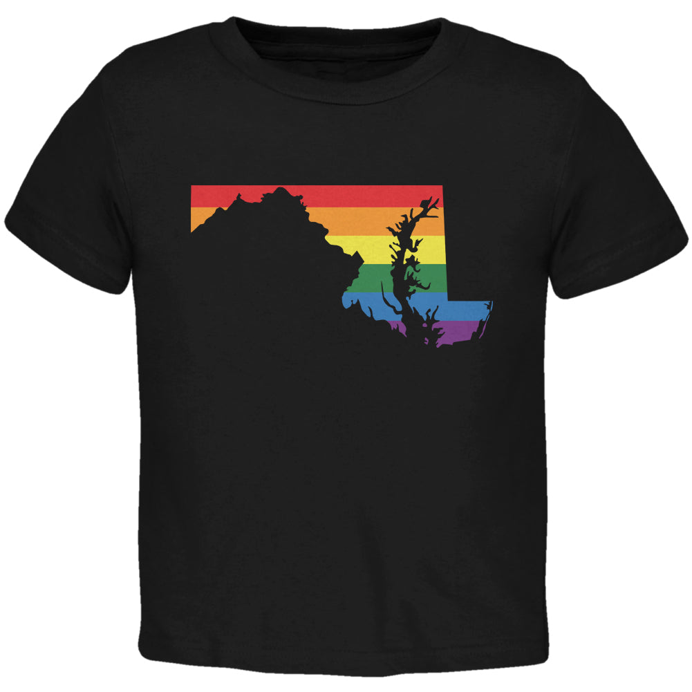 Maryland LGBT Gay Pride Rainbow Black Toddler T-Shirt Toddler T-Shirts LGBT 2T Black 