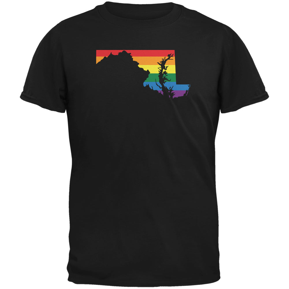 Maryland LGBT Gay Pride Rainbow Black Adult T-Shirt Men's T-Shirts LGBT 2XL Black 