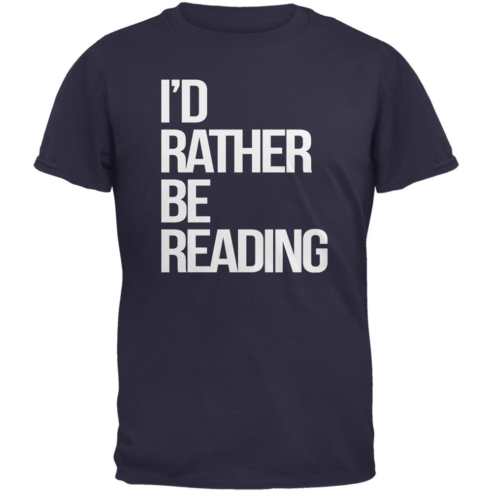 I'd Rather Be Reading Navy Adult T-Shirt Men's T-Shirts Old Glory 2XL Blue 