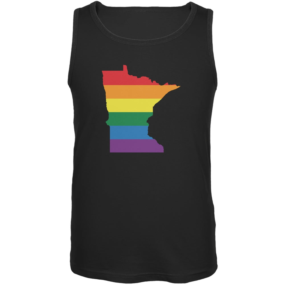 Minnesota LGBT Gay Pride Rainbow Black Adult Tank Top Men's Tank Tops Old Glory 2XL Black 