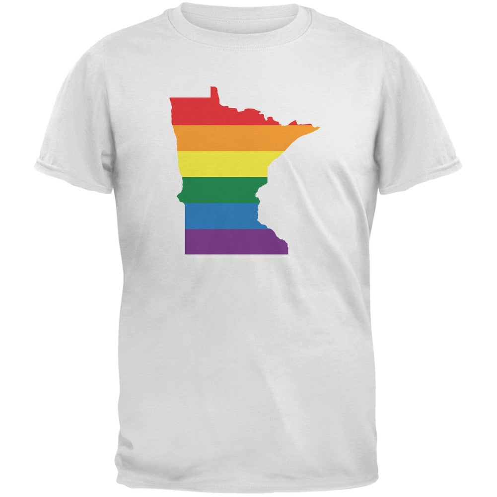 Minnesota LGBT Gay Pride Rainbow White Youth T-Shirt Youth T-Shirts Old Glory LG White 