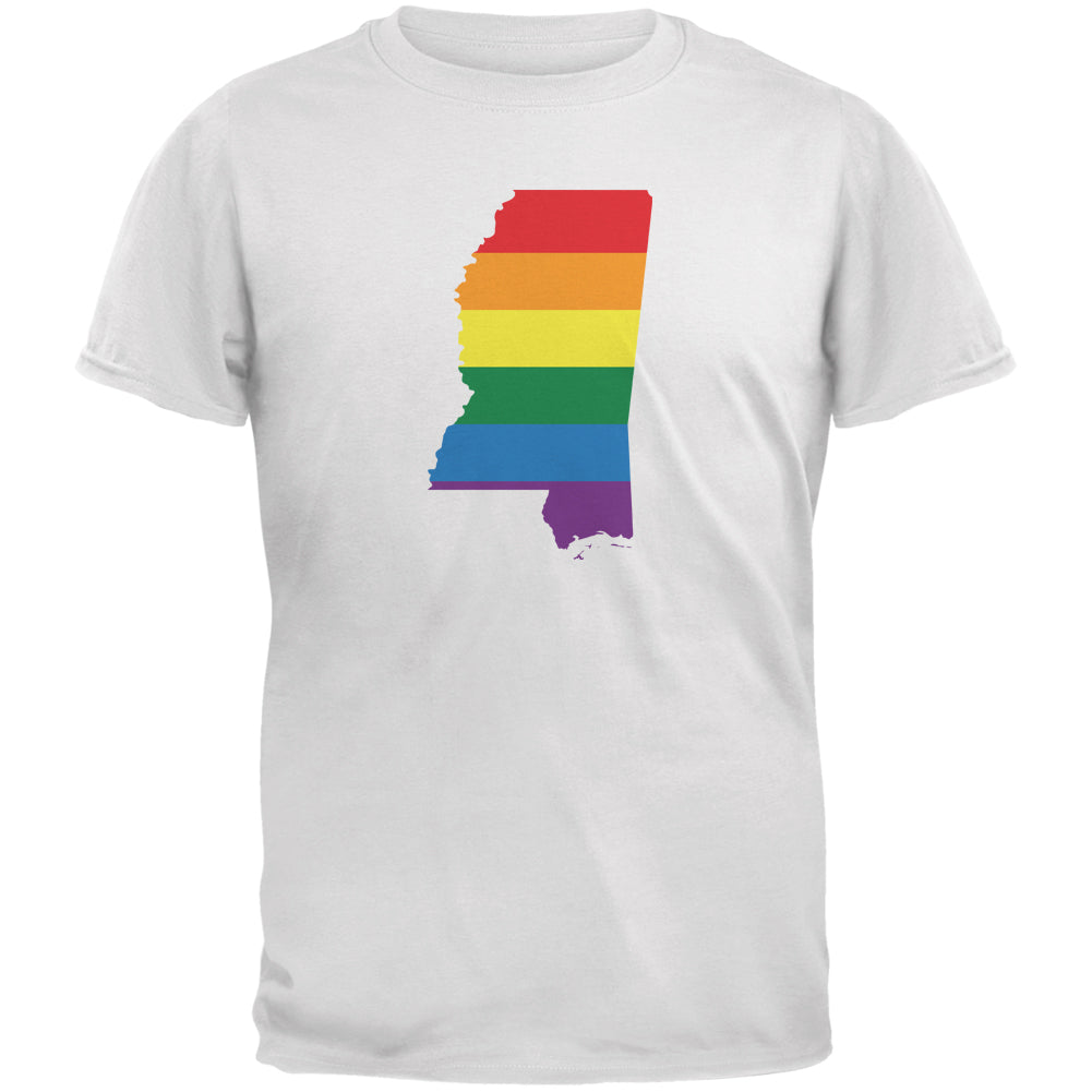 Mississippi LGBT Gay Pride Rainbow White Youth T-Shirt Youth T-Shirts LGBT YLG White 