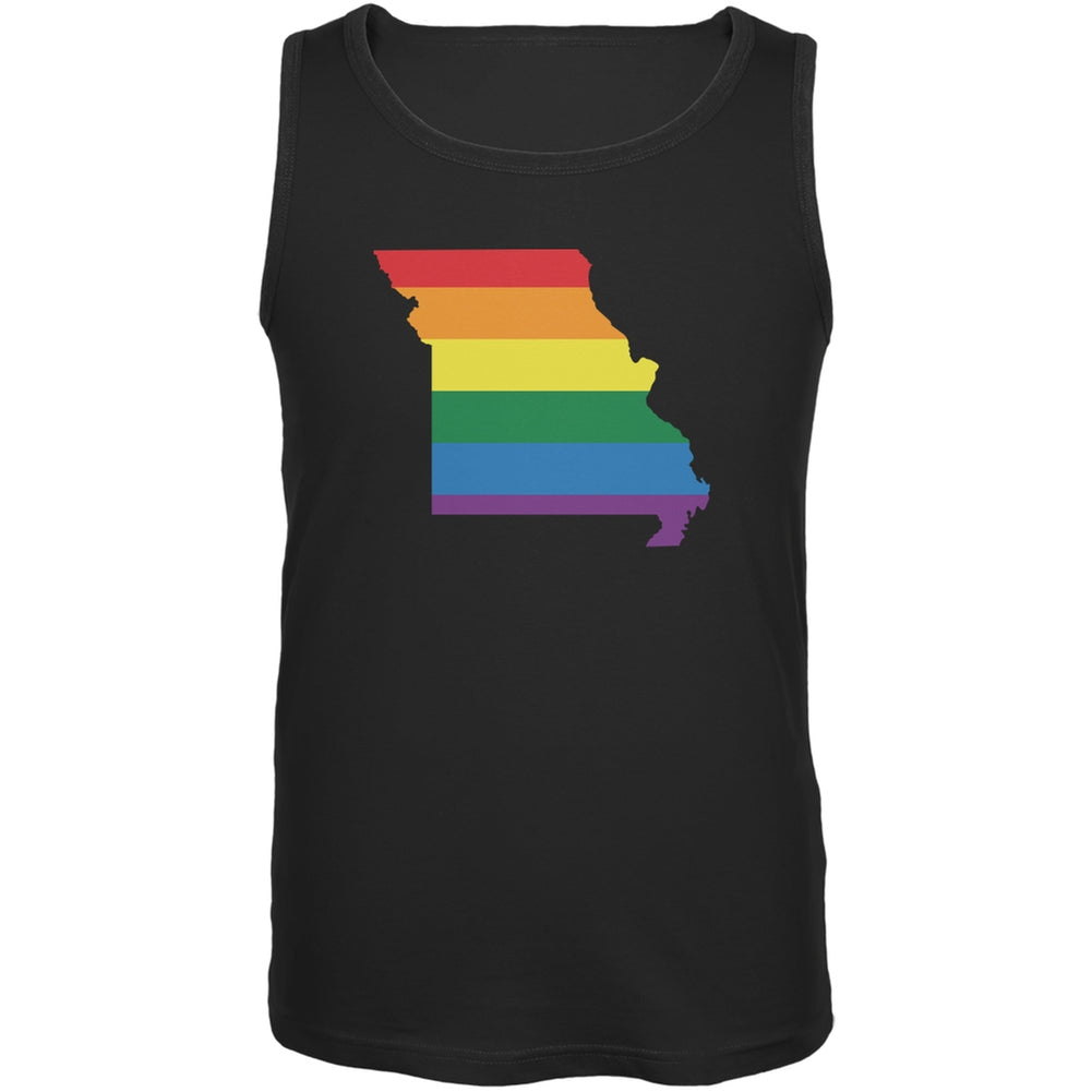 Missouri LGBT Gay Pride Rainbow Black Adult Tank Top Men's Tank Tops Old Glory 2XL Black 