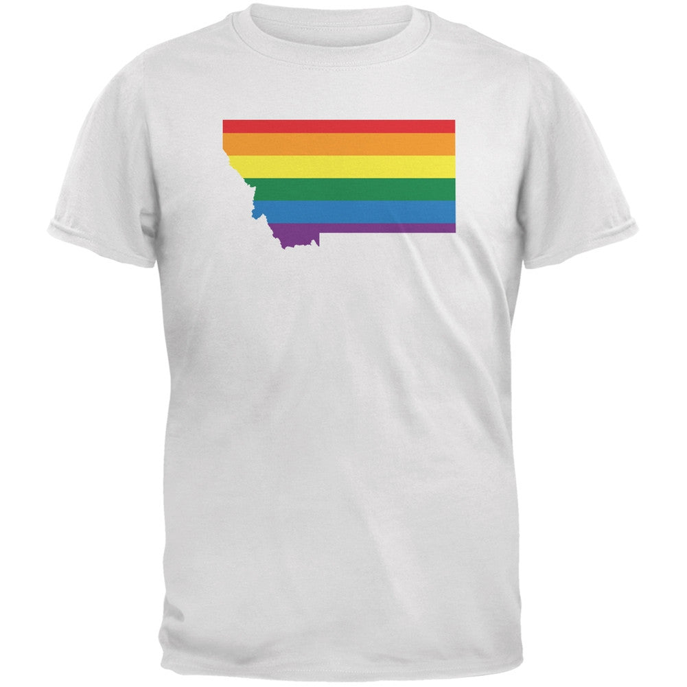 Montana LGBT Gay Pride Rainbow White Youth T-Shirt Youth T-Shirts Old Glory LG White 