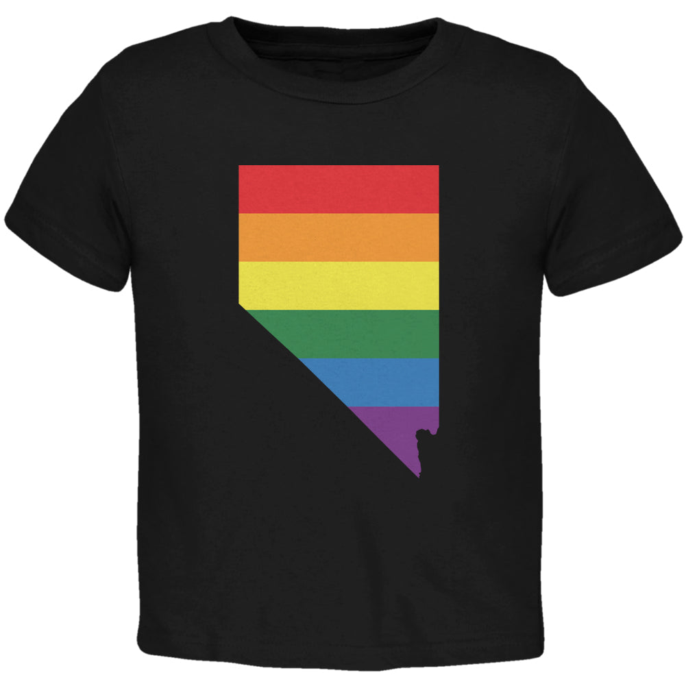 Nevada LGBT Gay Pride Rainbow Black Toddler T-Shirt Toddler T-Shirts LGBT 2T Black 