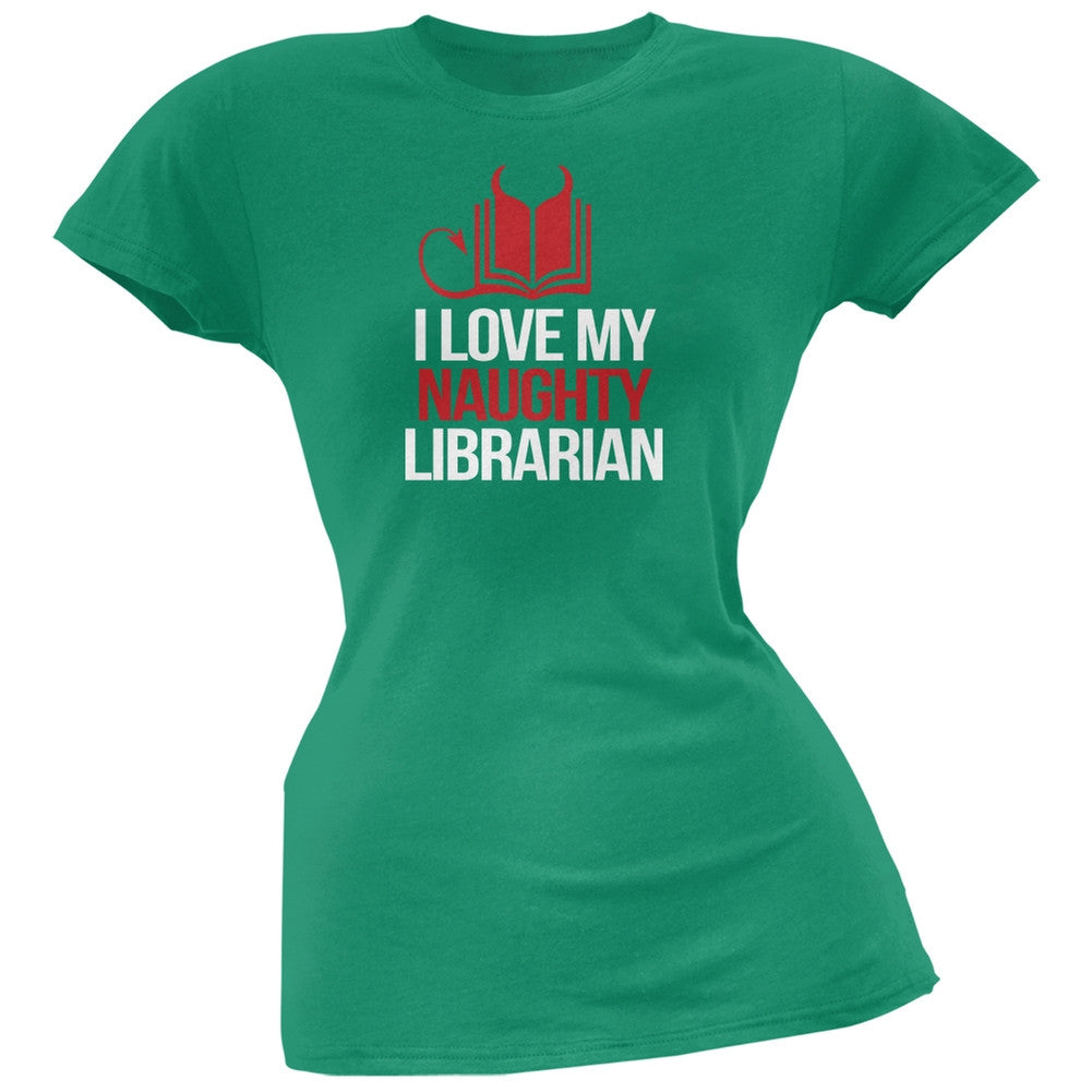 I Love My Naughty Librarian Kelly Green Soft Juniors T-Shirt Juniors T-Shirts Old Glory 2XL Green 