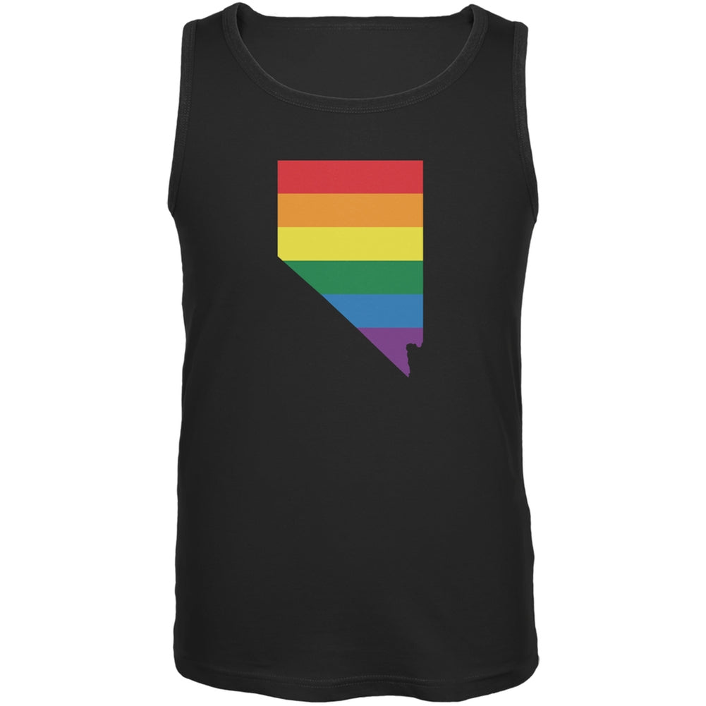 Nevada LGBT Gay Pride Rainbow Black Adult Tank Top Men's Tank Tops Old Glory 2XL Black 