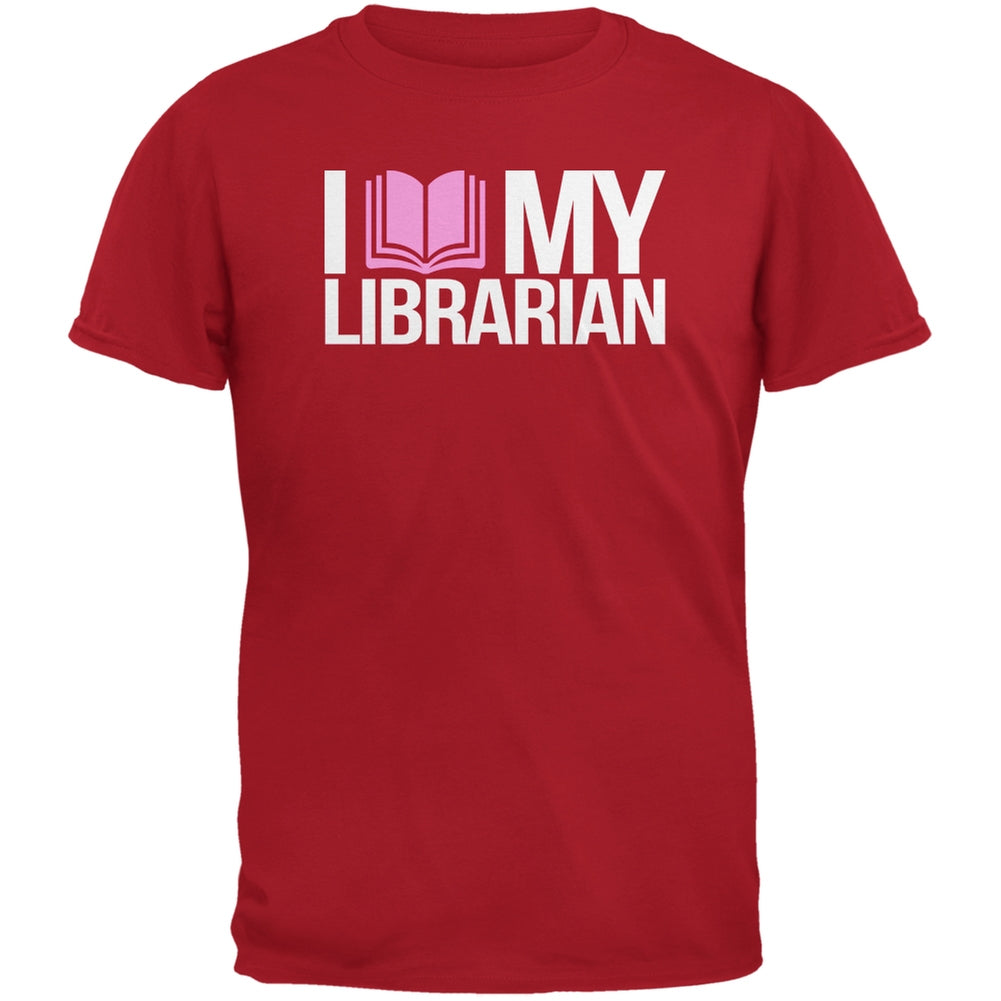 I Love My Librarian Red Adult T-Shirt Men's T-Shirts Old Glory 2XL Red 