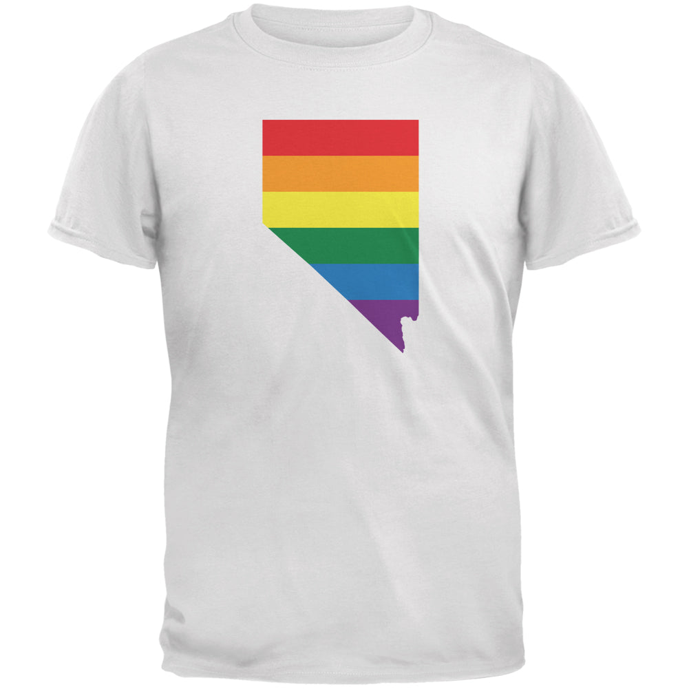 Nevada LGBT Gay Pride Rainbow White Youth T-Shirt Youth T-Shirts LGBT YLG White 