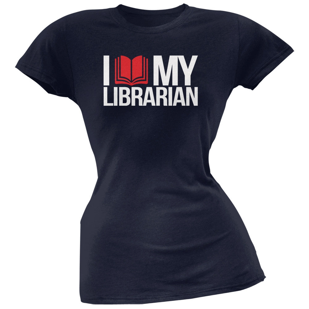 I Love My Librarian Navy Soft Juniors T-Shirt Juniors T-Shirts Old Glory 2XL Blue 