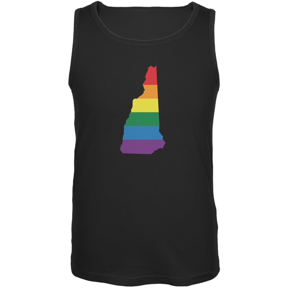 New Hampshire LGBT Gay Pride Rainbow Black Adult Tank Top Men's Tank Tops Old Glory 2XL Black 