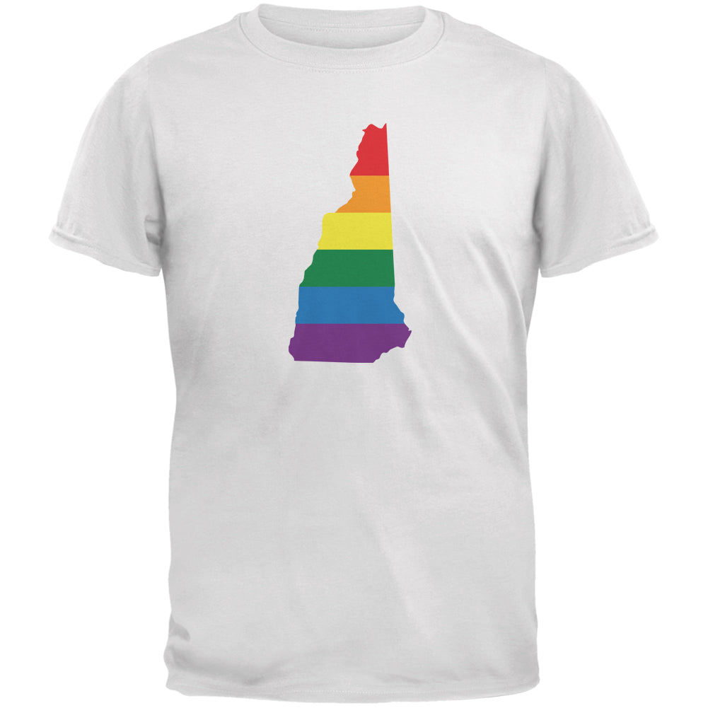 New Hampshire LGBT Gay Pride Rainbow White Youth T-Shirt Youth T-Shirts LGBT YLG White 