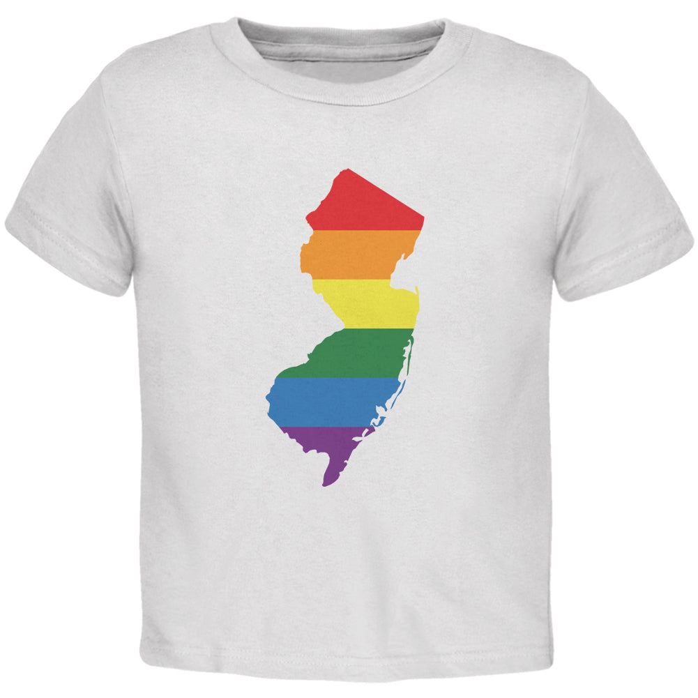 New Jersey LGBT Gay Pride Rainbow White Toddler T-Shirt Toddler T-Shirts LGBT 2T White 