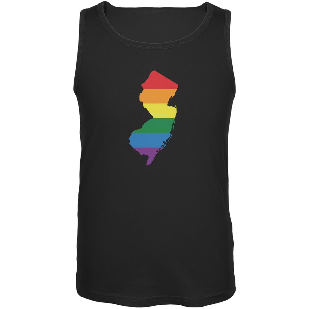 New Jersey LGBT Gay Pride Rainbow Black Adult Tank Top Men's Tank Tops Old Glory 2XL Black 