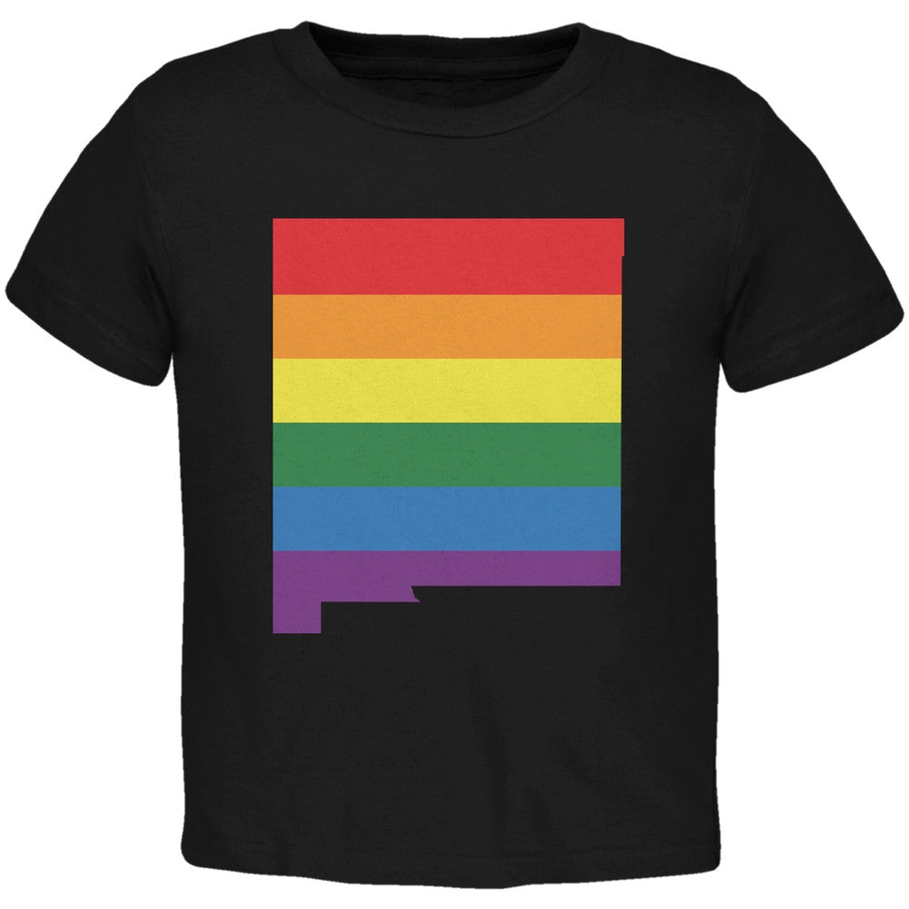 New Mexico LGBT Gay Pride Rainbow Black Toddler T-Shirt Toddler T-Shirts Old Glory 2T Black 