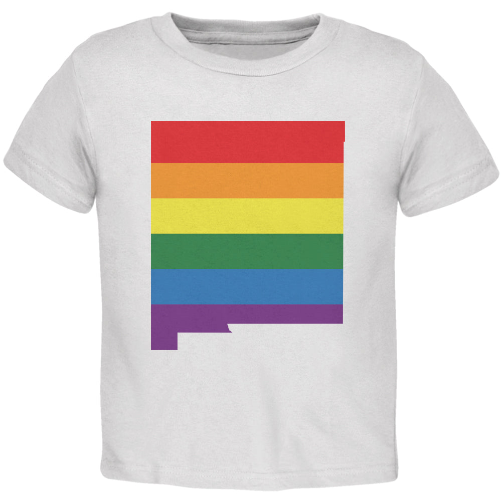 New Mexico LGBT Gay Pride Rainbow White Toddler T-Shirt Toddler T-Shirts LGBT 2T White 