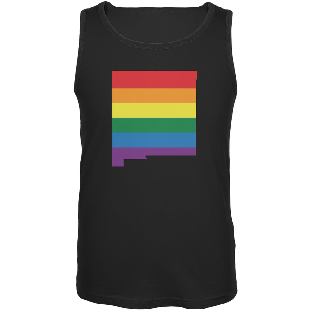 New Mexico LGBT Gay Pride Rainbow Black Adult Tank Top Men's Tank Tops Old Glory 2XL Black 