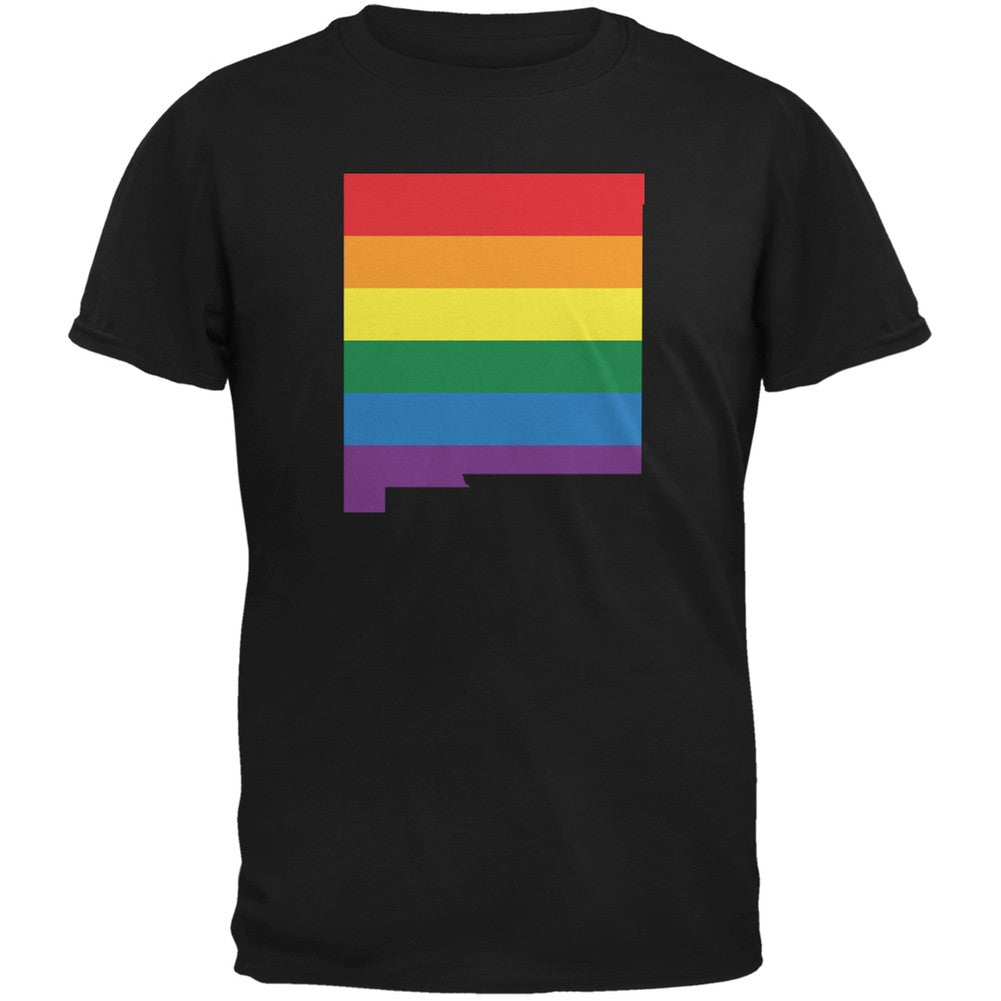 New Mexico LGBT Gay Pride Rainbow Black Youth T-Shirt Youth T-Shirts Old Glory LG Black 