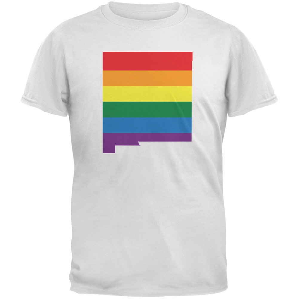 New Mexico LGBT Gay Pride Rainbow White Youth T-Shirt Youth T-Shirts Old Glory LG White 