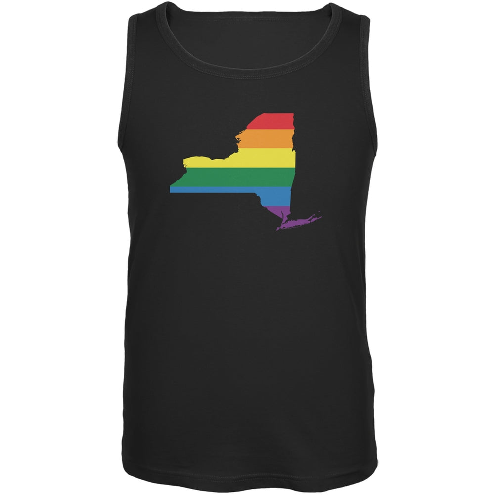 New York LGBT Gay Pride Rainbow Black Adult Tank Top Men's Tank Tops Old Glory 2XL Black 