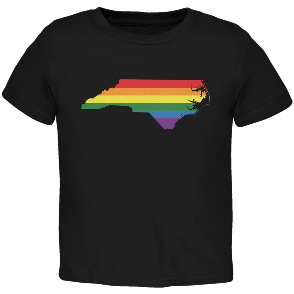 North Carolina LGBT Gay Pride Rainbow Black Toddler T-Shirt Toddler T-Shirts LGBT 2T Black 