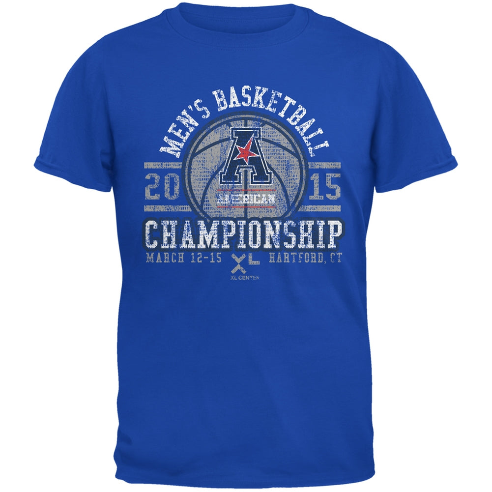 American Championship Vintage Basketball - Royal Adult T-Shirt Men's T-Shirts AAC Gear SM Blue 