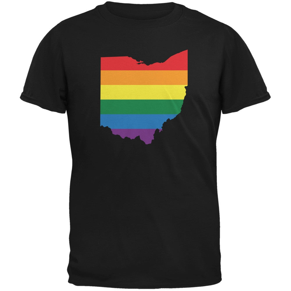 Ohio LGBT Gay Pride Rainbow Black Adult T-Shirt Men's T-Shirts Old Glory 2XL Black 