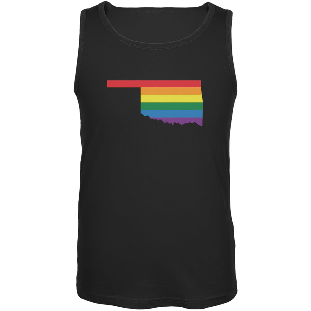 Oklahoma LGBT Gay Pride Rainbow Black Adult Tank Top Men's Tank Tops Old Glory 2XL Black 